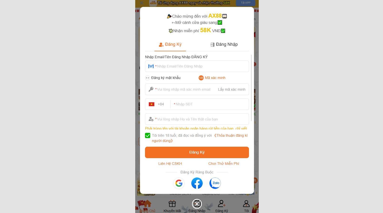 Cách đăng ký AX88 dễ dàng chỉ trong 5 phút 3 Bước tiếp theo là nhập mã xác minh đăng ký, chỉ cần thực hiện làn lượt theo thao tác là xong