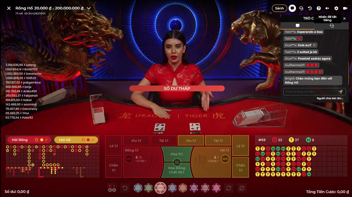 Cược rồng hổ AX88 xem livestream trả kết quả thời gian thực 1 Giao diện bàn chơi rồng hổ AX88 tại nhà cái